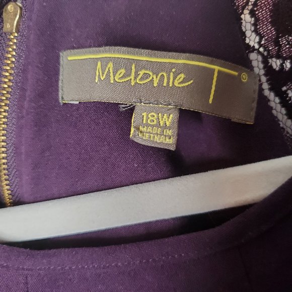 Melanie T Purple Faux Suede Skater Dress 18W - Picture 8 of 10
